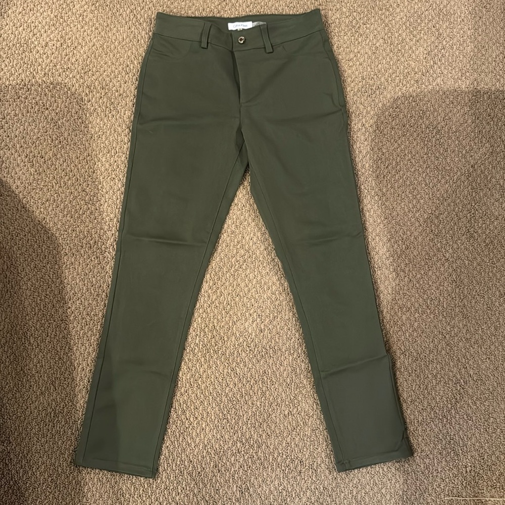 Calvin Klein Green Skinny Pants